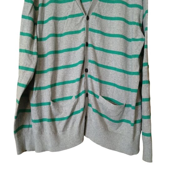 JCP Women's XXL Long Sleeve Striped Button Front Cardigan Sweater Classic Casual - Picture 3 of 4